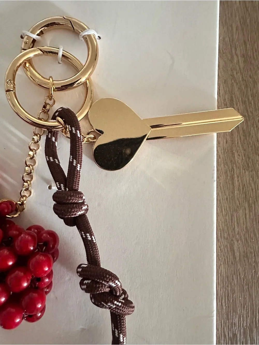Zara Heart and Key Multi Charm Keyring